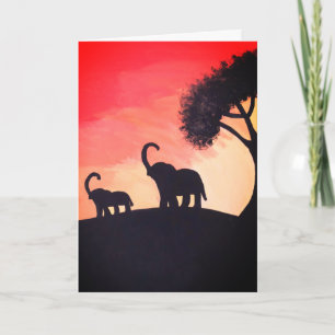 Elephant Silhouette Thinking of You Card