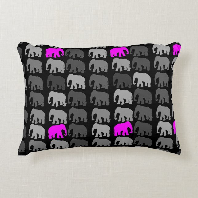 Elephant Silhouettes Decorative Cushion (Front)