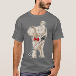 Elephant Singer Microphone Music T-Shirt
