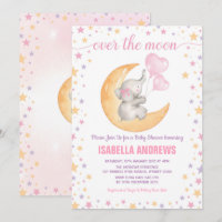 Elephant Siting on Moon Baby Shower / Twinkle Star