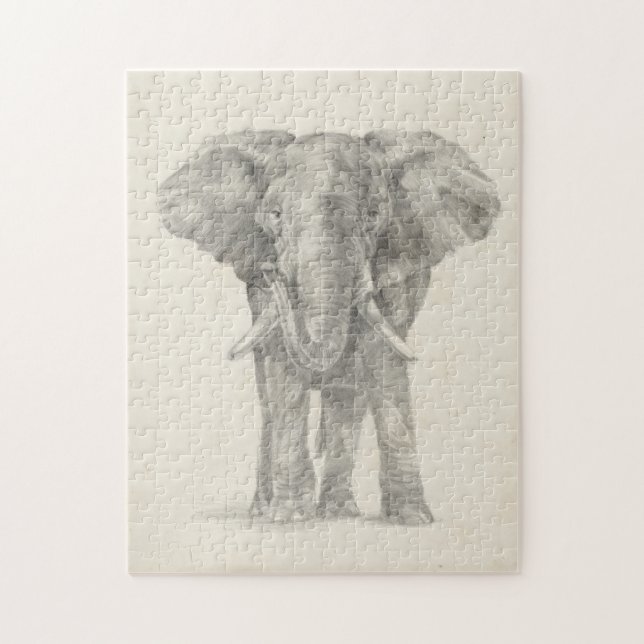 Elephant Sketch Jigsaw Puzzle (Vertical)