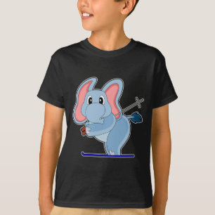 Elephant Ski Skier Ski poles T-Shirt