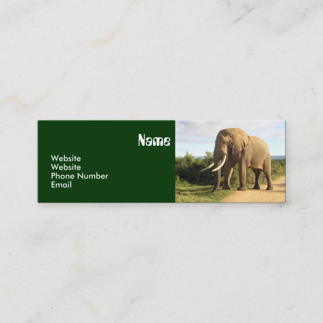 Elephant Skinny Business Card Template (Front)