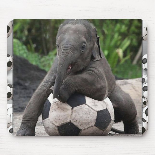 Elephant Soccer Mouse Mat (Front)