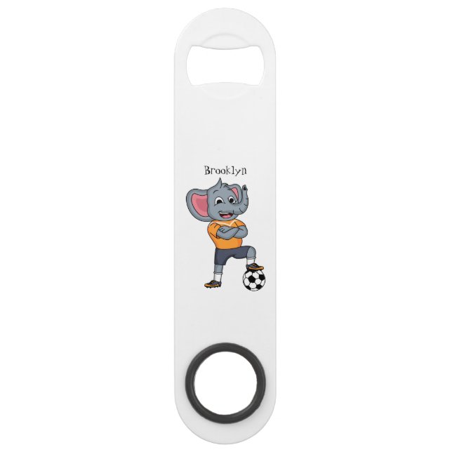 Elephant soccer player cartoon illustration  (Front)