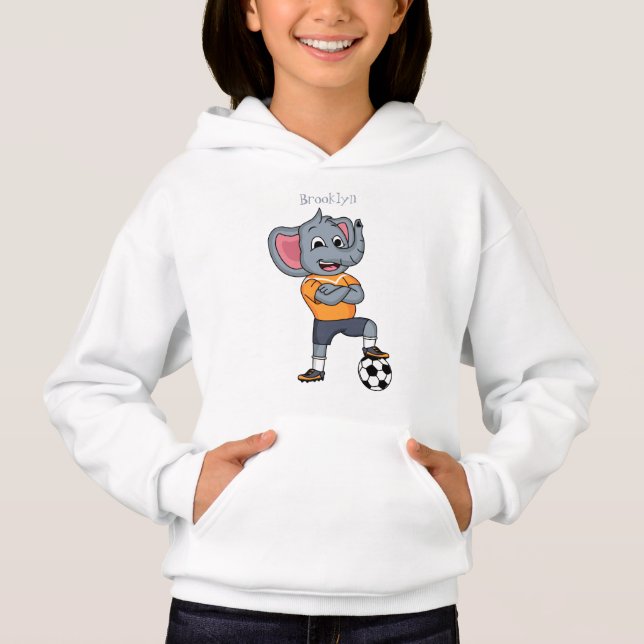 Elephant soccer player cartoon illustration  (Front)
