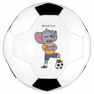 Elephant soccer player cartoon illustration football