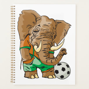 Elephant Soccer Player Funny Sports Animal Planner