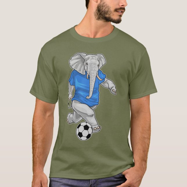 Elephant Soccer player Soccer Sports T-Shirt (Front)
