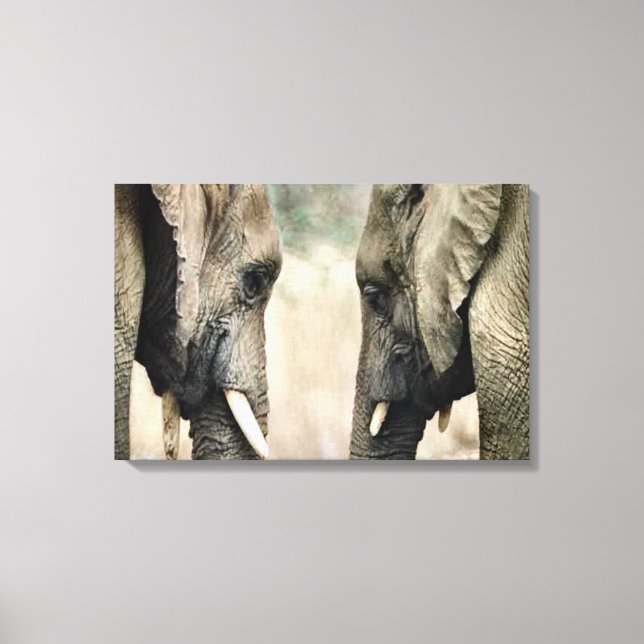Elephant Soulmates Canvas Print (Front)