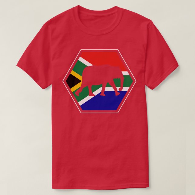 Elephant South Africa South African Flag T-Shirt (Design Front)