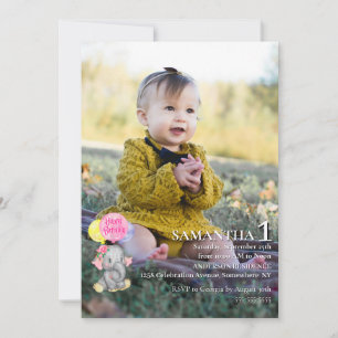 elephant Special 1st Birthday Celebration Invitation