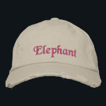 Elephant Spirit Animal Rustic Stone Pink Embroidered Hat<br><div class="desc">Personalised pink embroidered Elephant,  stone District Threads Distressed Chino Twill vintage baseball cap. A cute accessory or birthday gift idea.</div>