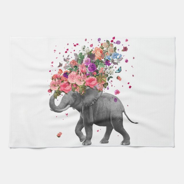 Elephant Splash Tea Towel (Horizontal)