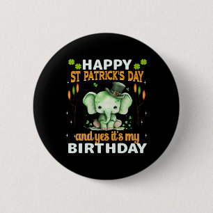 Elephant St Patrick Day Green Men Women Paddys 6 Cm Round Badge