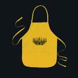 Elephant Star Menorah Apron<br><div class="desc">Graphic illustration of an elephants,  giraffe,  and Star of David menorah design.</div>
