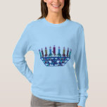 Elephant Star Menorah Shirts<br><div class="desc">Graphic illustration of an elephants, giraffe, and Star of David menorah design.</div>
