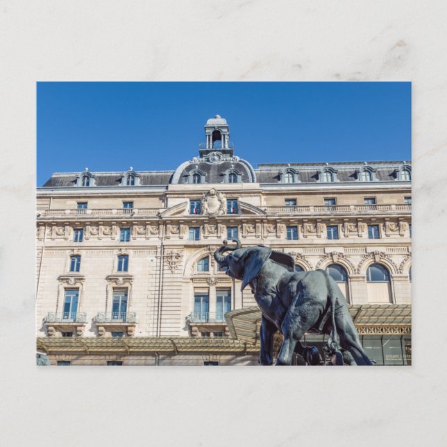 Elephant statue outside museum d'Orsay in Paris Postcard (Front)
