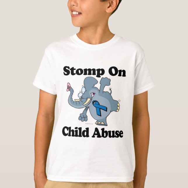 Elephant Stomp On Child Abuse T-Shirt (Front)