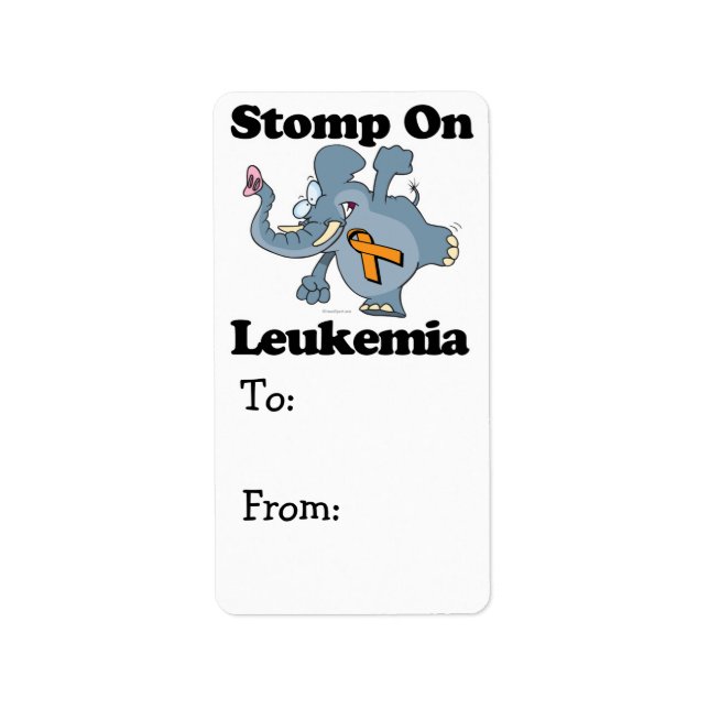 Elephant Stomp On Leukaemia (orange) Label (Front)