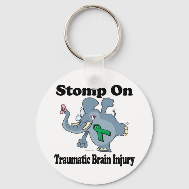 Elephant Stomp On Traumatic Brain Injury Key Ring (Front)