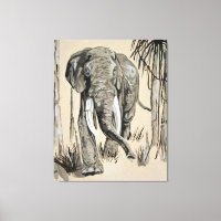 Elephant Strolling Through Wooded Savanna Art