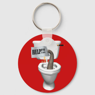 Elephant Stuck In Toilet Key Ring