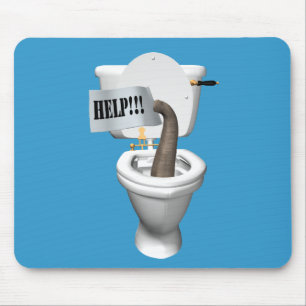 Elephant Stuck In Toilet Mouse Mat