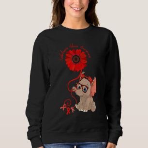 Elephant Substance Abuse Awareness Red Ribbon Glas Sweatshirt