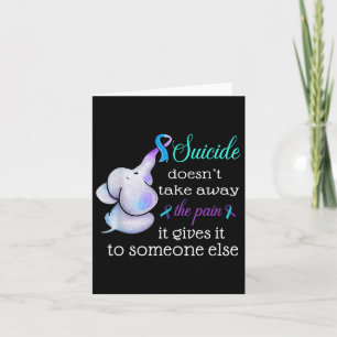 Elephant Suicide Pain Semicolon Suicide Prevention Card