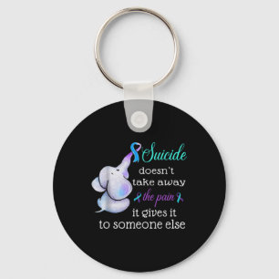 Elephant Suicide Pain Semicolon Suicide Prevention Key Ring