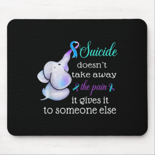 Elephant Suicide Pain Semicolon Suicide Prevention Mouse Mat