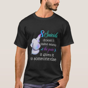 Elephant Suicide Pain Semicolon Suicide Prevention T-Shirt