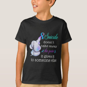 Elephant Suicide Pain Semicolon Suicide Prevention T-Shirt