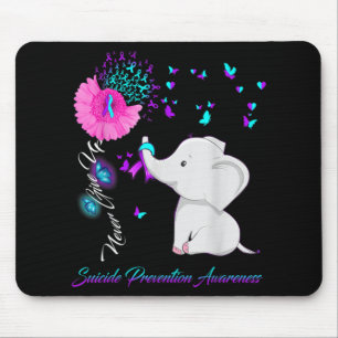 Elephant Suicide Prevention Awareness Ribbon Gif  Mouse Mat