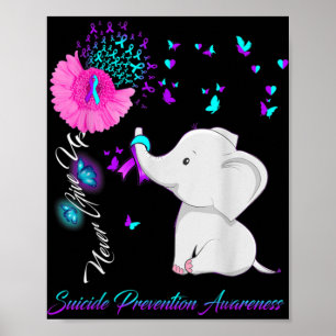 Elephant Suicide Prevention Awareness Ribbon Gif Poster