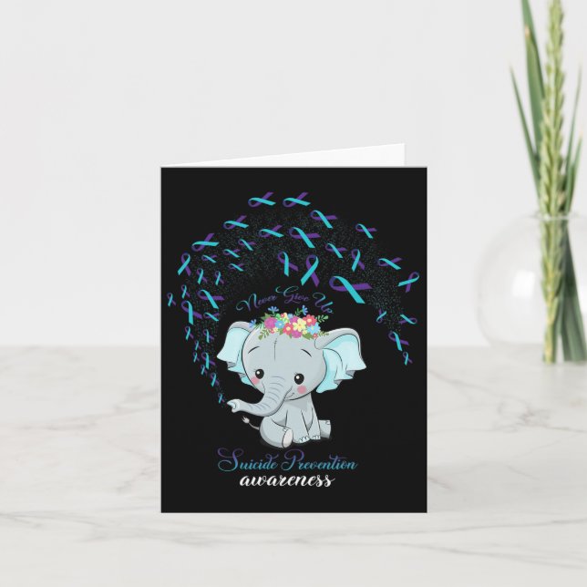 Elephant Suicide Prevention Warrior Awareness Gift Card (Front)