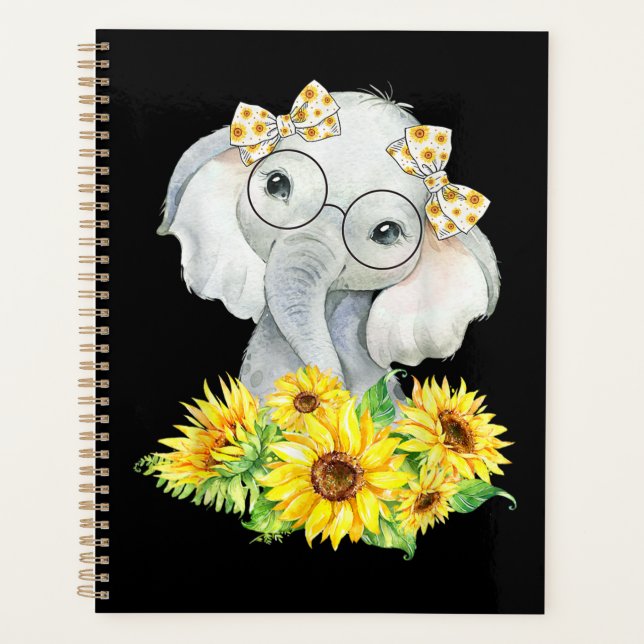 Elephant Sunflower Gifts Planner (Front)