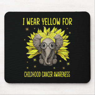 Elephant Sunflower I Wear For Yellow Childhood Can Mouse Mat