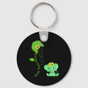 Elephant Sunflower Kidney Disease Awareness Costum Key Ring