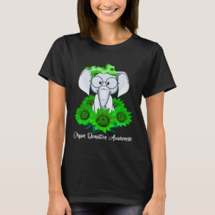 Elephant Sunflower Organ Donation Awareness Costum T-Shirt