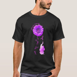 Elephant Sunflower Purple Faith Hope Fight Love Al T-Shirt