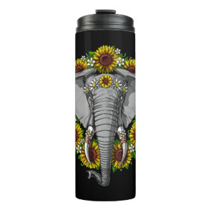 Elephant Sunflowers Thermal Tumbler