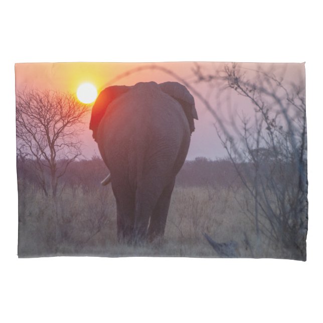 Elephant Sunset Pillowcase (Front)