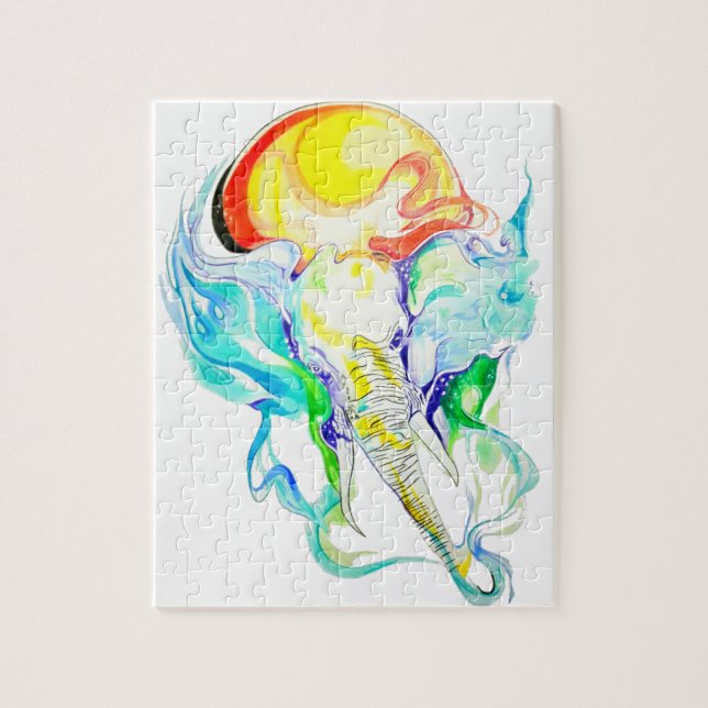 elephant sunshine jigsaw puzzle (Vertical)