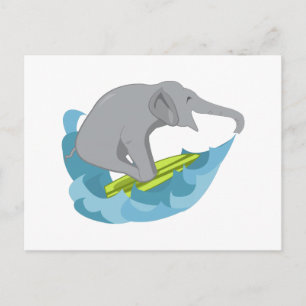 Elephant Surfer Postcard