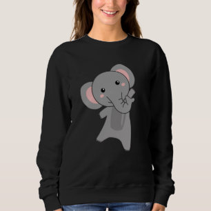 Elephant Sweet Animals Pink Elephant Zoo Animals Sweatshirt