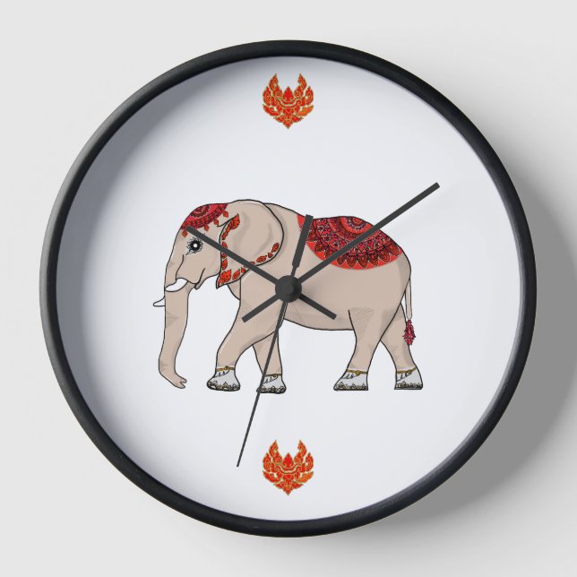 Elephant Thai style for clock. Clock (Front)