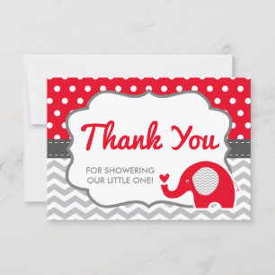 Elephant Thank You Card, EDITABLE COLOR Card