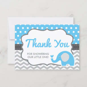 Elephant Thank You Card, EDITABLE COLOR Card